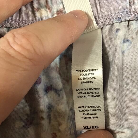 FN by Flora Nikrooz Lavender Floral Lounge Set Pajamas XL Soft Comfy - Picture 7 of 9